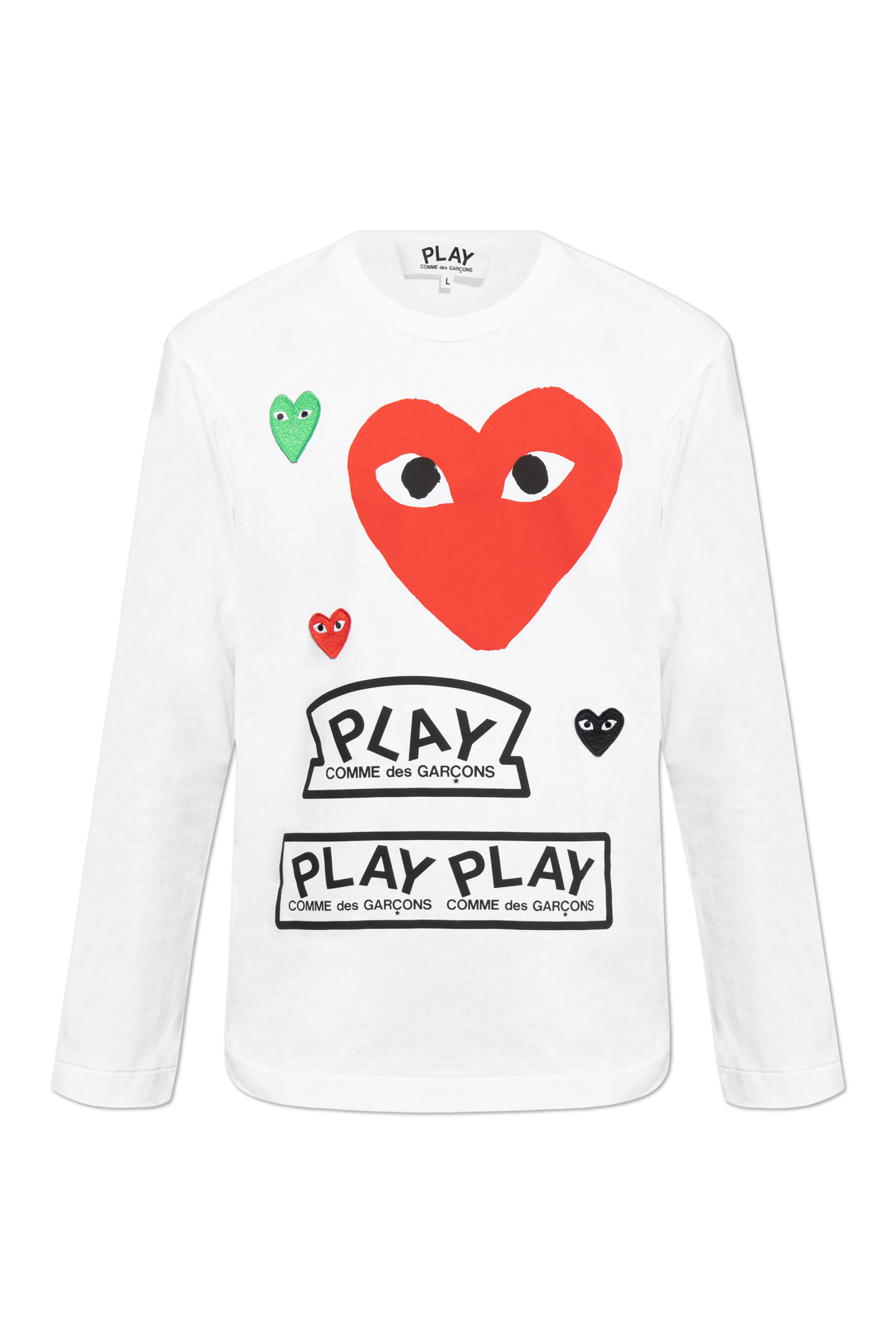 Comme des garcons play women's long sleeve basic logo tee best sale